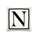 Letter N Border Monogram Decorative Throw Pillow Cushion, Pillow, $ 64.50, A Moment Of Now™